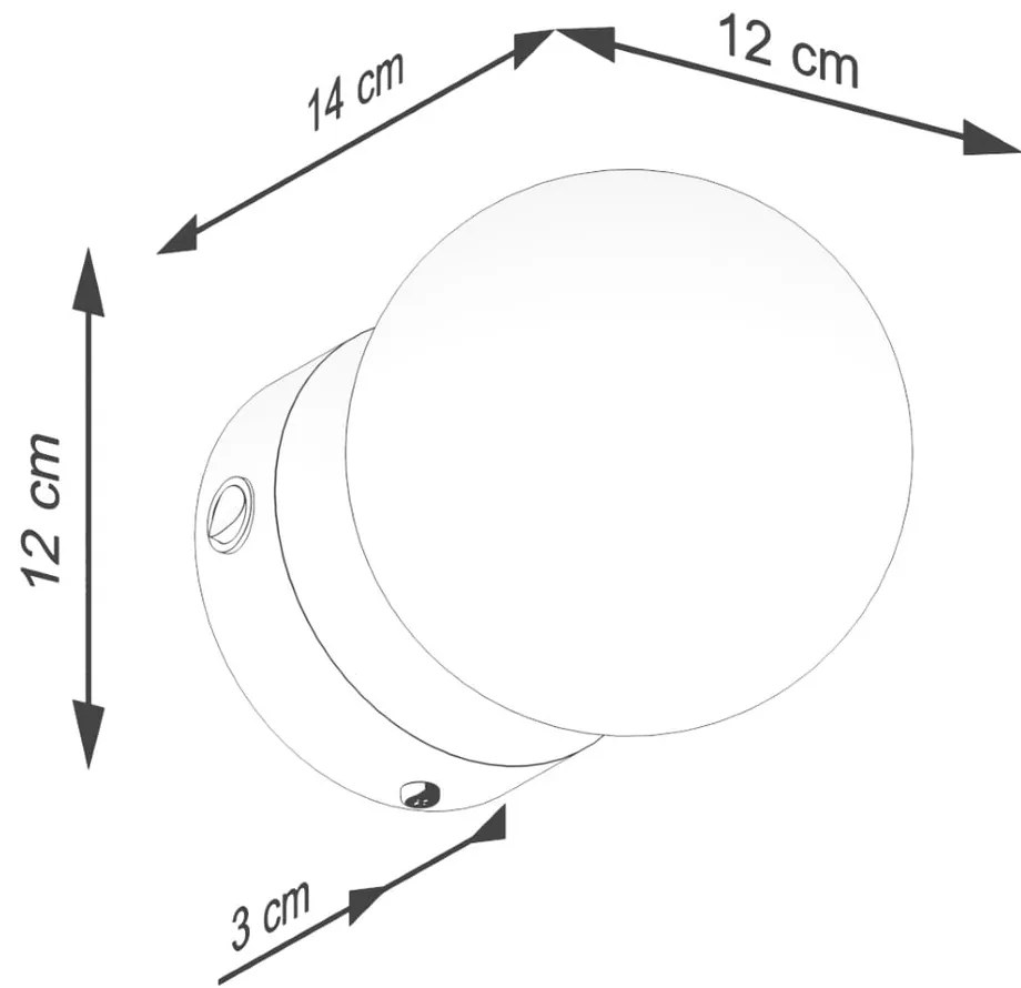 Черно-бяла стенна лампа Blaze – Sollux