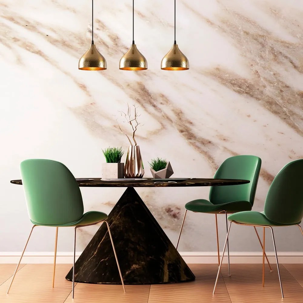 Черно и златисто висящо осветително тяло с метален абажур Tattoo – Opviq lights