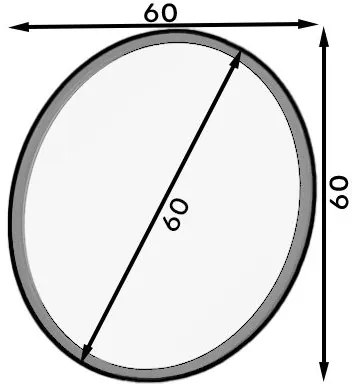 Огледало Grace-Leuko-Диаметър: 60 cm
