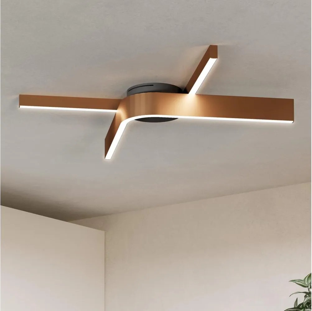 Eglo 901863 - димируемо таванно LED RGBW осветително тяло FOLCINO-Z 2xLED/18W/230V медно/черно