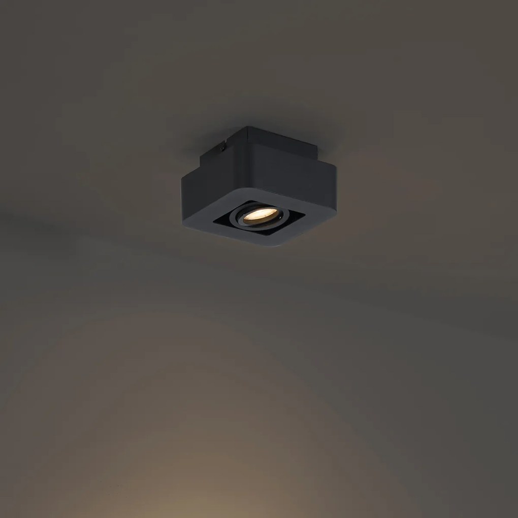 Заоблен повърхностно монтиран прожектор черен, въртящ се и накланящ се - Dox