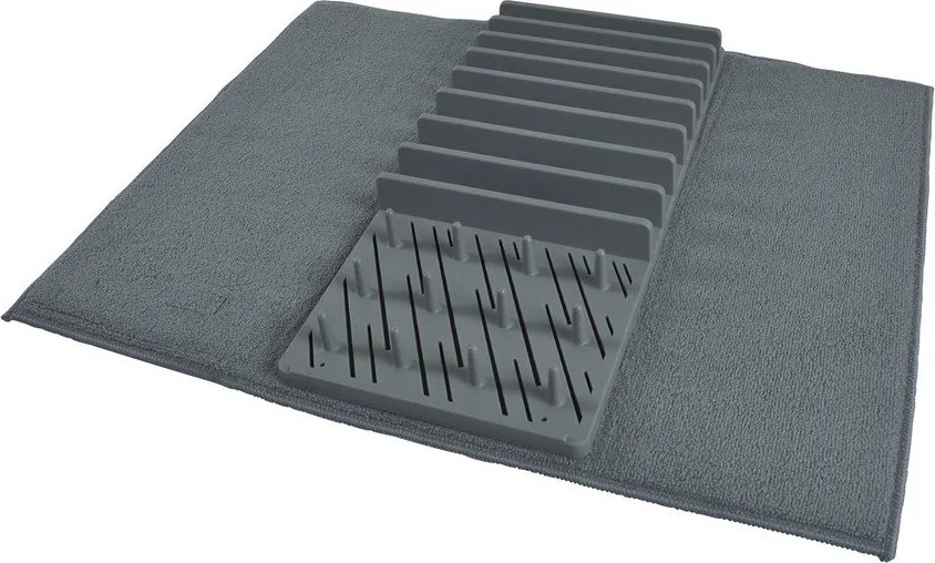 Сива пластмасова тавичка за оттичане за съдовете 50x38 cm – Homéa