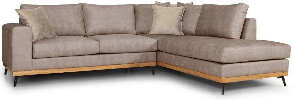 Ъглов диван Rotondo-Бежово тъмно-Дясно