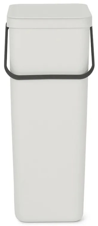 Кош за разделно събиране на боклук Brabantia Sort&Go 1005554, 40 л, Дръжка, Възможност за стенен монтаж, Светлосив