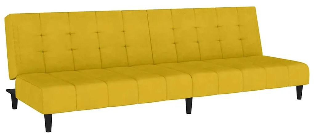 375770 vidaXL 2-местно разтегателно канапе, жълто, кадифе