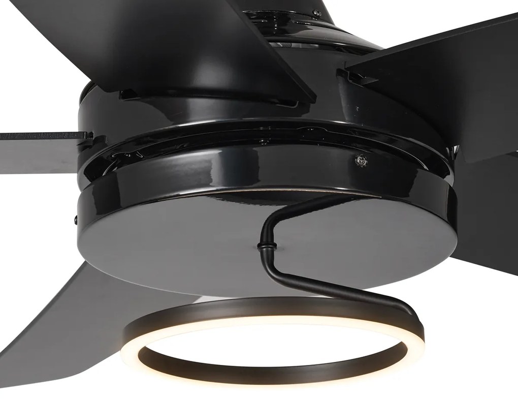 Вентилатор за таван черен 132 см с LED и дистанционно управление - Cool Anello