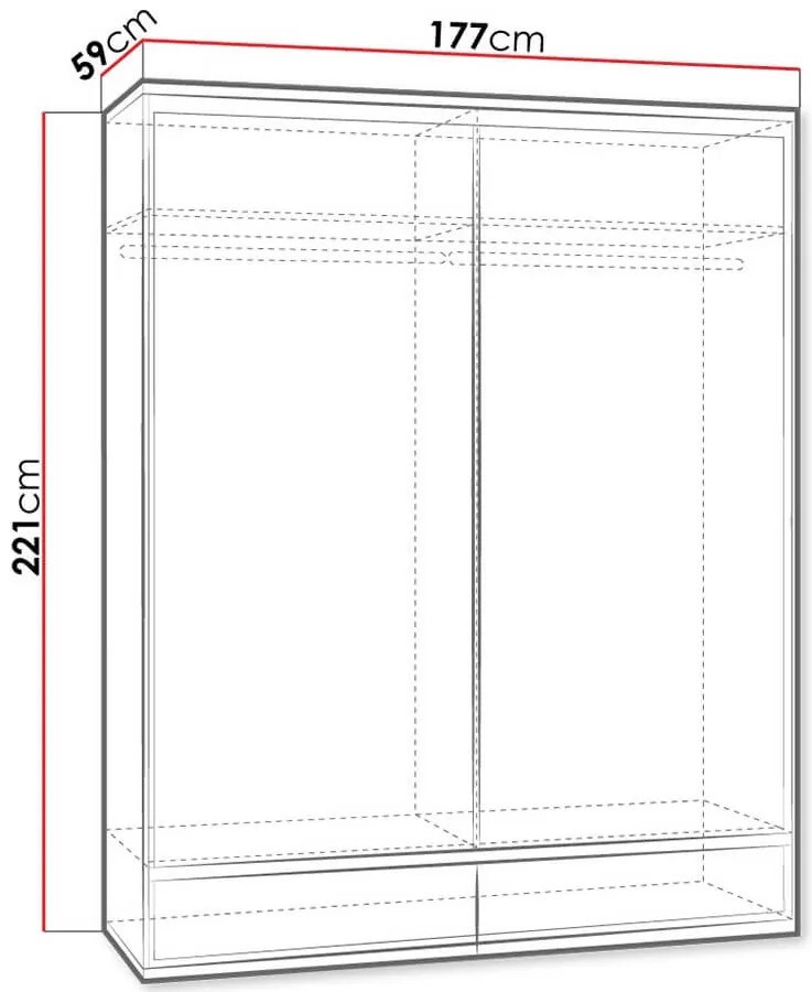 Гардероб Mediolan плъзгащи-Natural