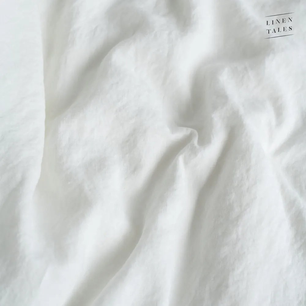 Бяло двойно ленено спално бельо 200x200 cm White – Linen Tales