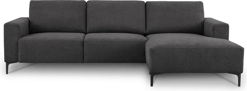 Антрацитен шенилов ъглов диван (десен ъгъл) Fabian – Scandic