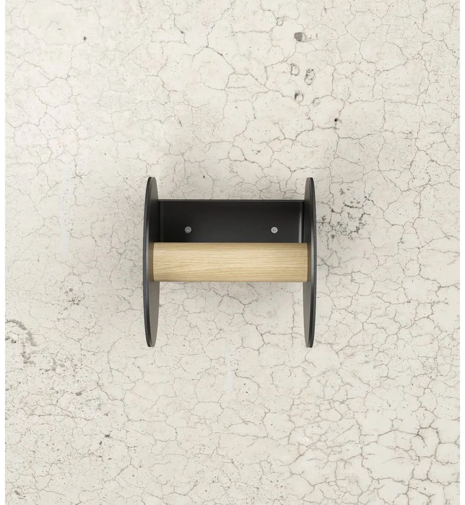 Черен стенен държач за тоалетна хартия Nupo – LIND DNA