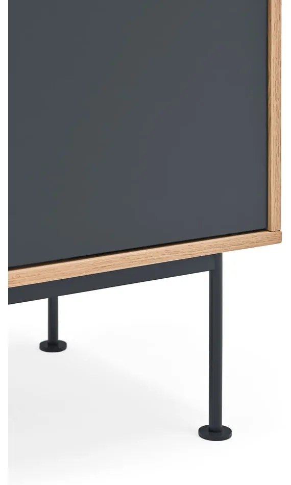 Антрацитно сив скрин с дъбов фурнир, ширина 180 см Yoko - Teulat