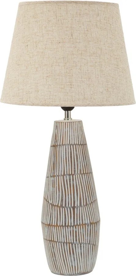 Кремава настолна лампа с текстилен абажур (височина 69,5 cm) Hanoi – Mauro Ferretti