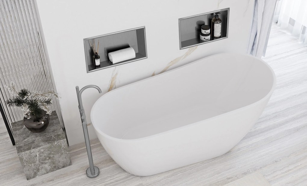 Вграден рафт за баня  30x45 steel brush