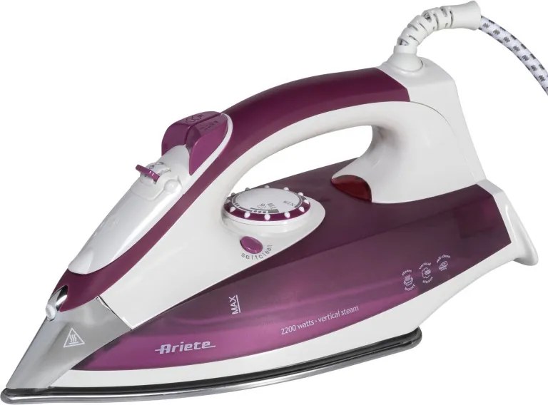 Ютия Ariete STEAM 6215/00, 2200W, 0.28 л, Стоманена плоча, Самопочистване, Розов