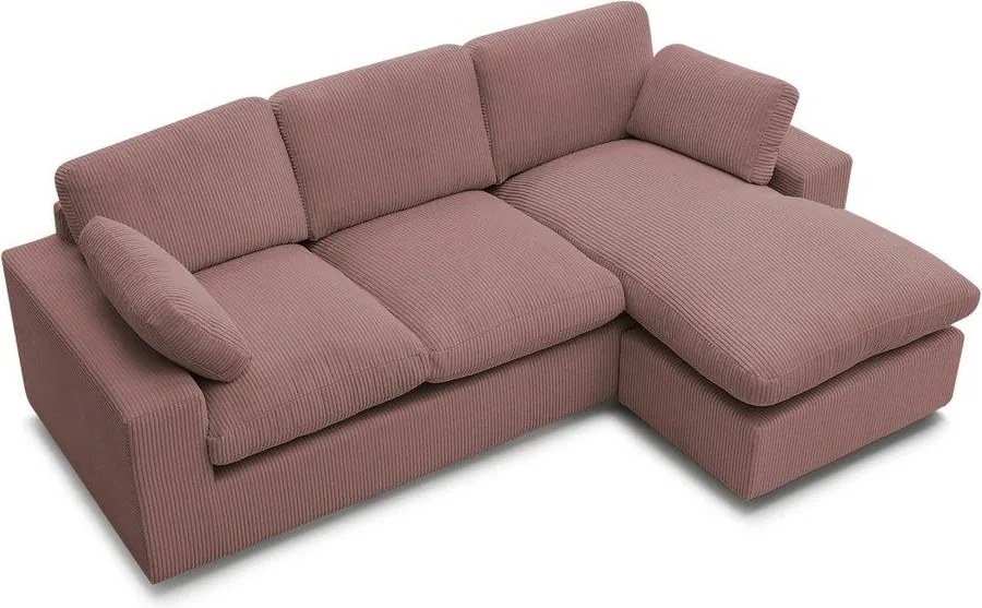 Розов ъглов диван от рипсено кадифе Belair – Bobochic Paris