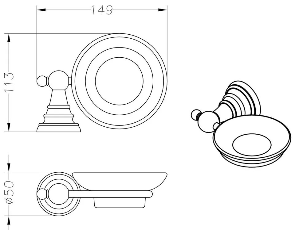 Монтиран на стената месингов сапунер Diamond - Sapho