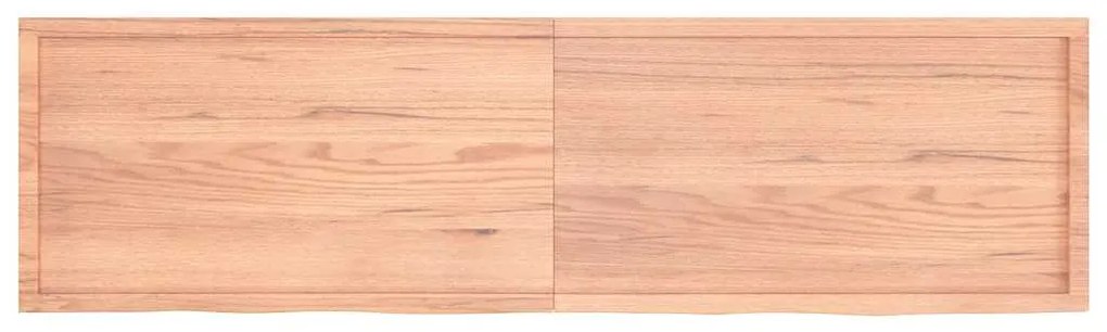 3156406 vidaXL Плот за маса светлокафяв 220x60x(2-6) см обработен масивен дъб