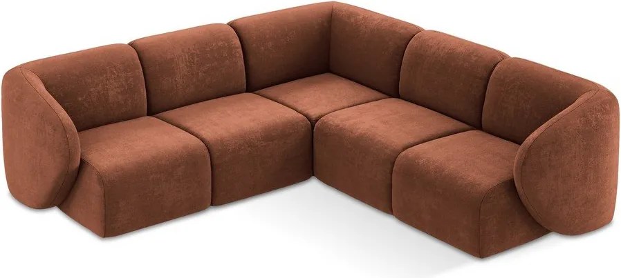 Теракотен шенилов ъглов диван Lani – Makamii
