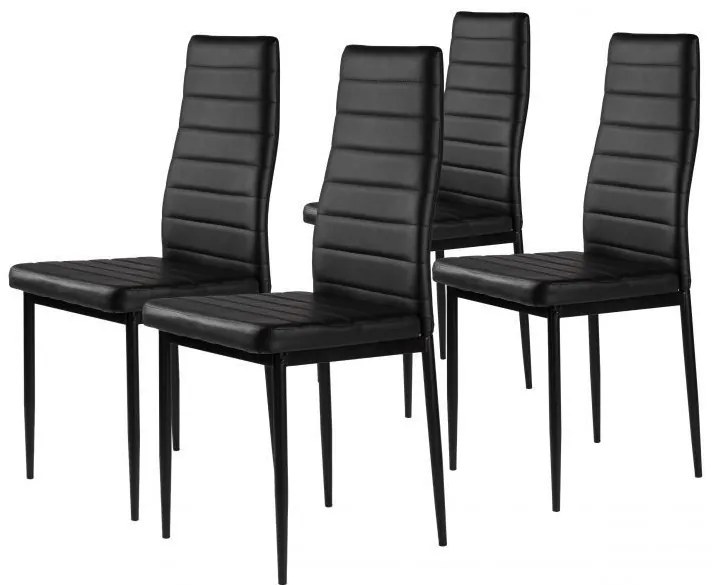 Комплект от 4 елегантни стола в черно с непреходен дизайн