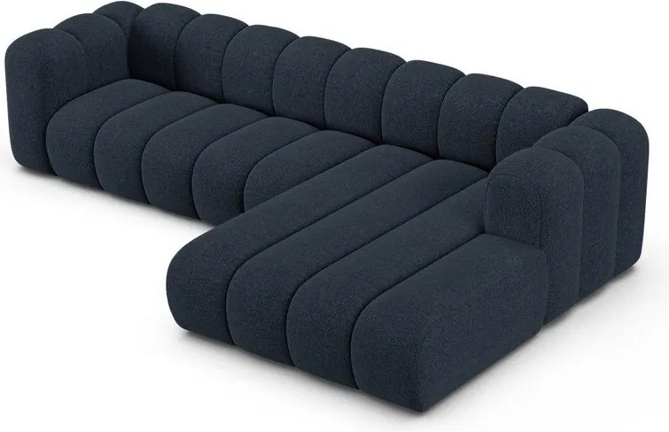 Тъмносин шенилов ъглов диван (десен ъгъл) Lupine – Micadoni