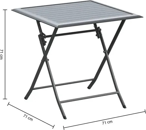Градинска квадратна маса Hesperide Azua, Графит