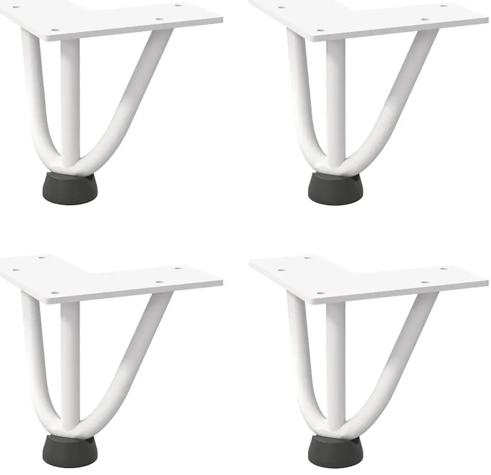 4012429 vidaXL Крака тип „фиби“ за масичка за кафе, 4 бр., бели, 10 см, масивна стомана