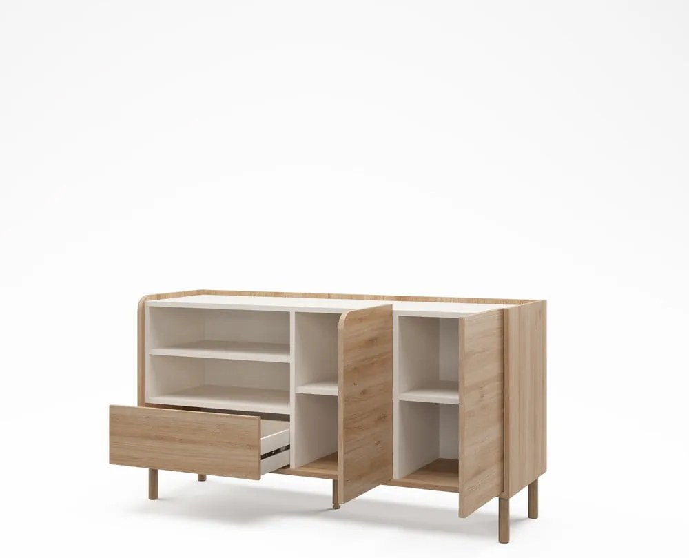 Скрин от дъбов декор в естествен цвят 141x75,5x44 cm Monza – Marckeric