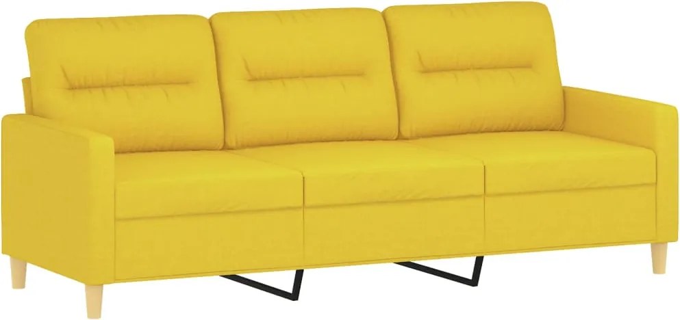 359248 vidaXL 3-местен диван, светложълт, 180 см, плат