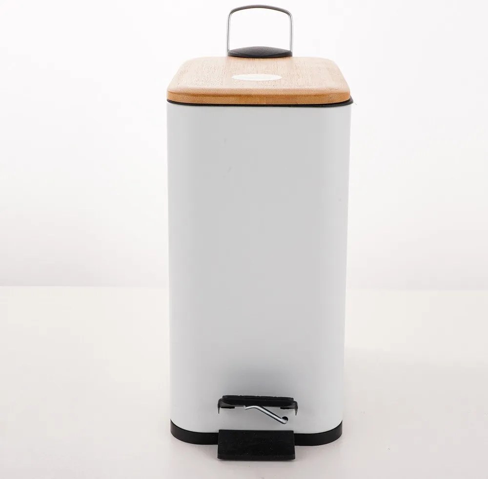 Бяло стоманено кошче за боклук с педал 5 l Erik – Spirella