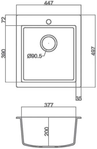 Мивка Sanitec 45 1B-Bianco