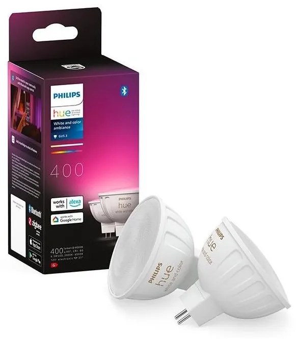 К-кт 2x LED RGBW Димируема крушка Philips Hue WACA GU5,3/MR16/6,3W/12V