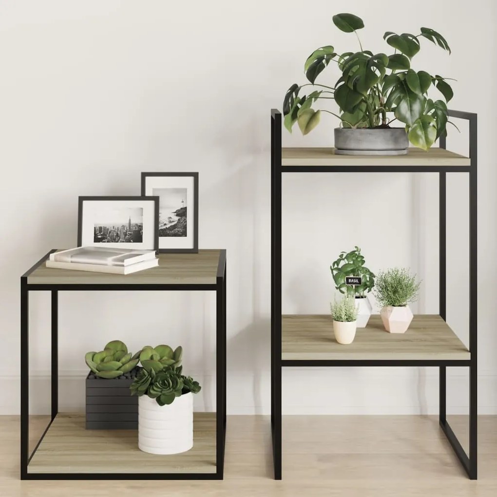 805176 vidaXL Рафтове за етажерка, 4 бр, дъб сонома, 40x40x1,5 см, ПДЧ