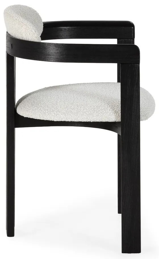 Бели/черни тапицирани трапезни столове в комплект с подлакътници 2 бр. Eiden – MOME