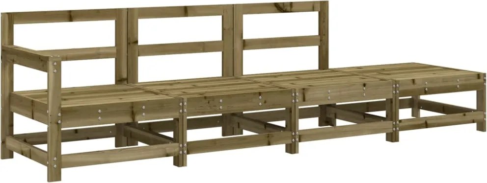 825540 vidaXL Градински лаундж комплект, 4 части, импрегниран бор