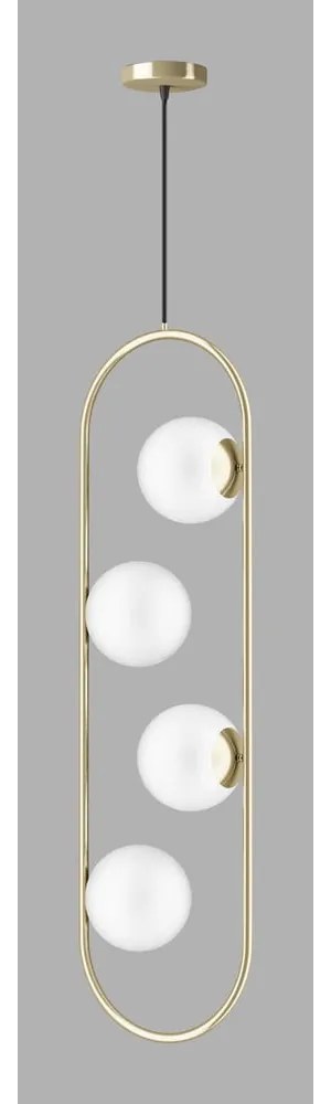 Висящо осветително тяло в златист цвят със стъклен абажур Club – Squid Lighting