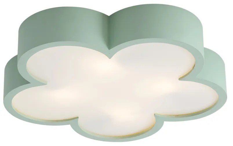 Детска таванна лампа зелена с бяло - Lucille