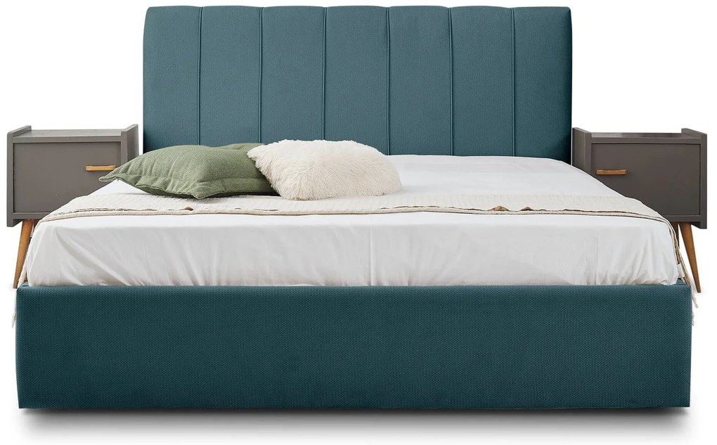 Тапицирано легло New York-Petrol-90 x 200-Ξύλα Ελάτου