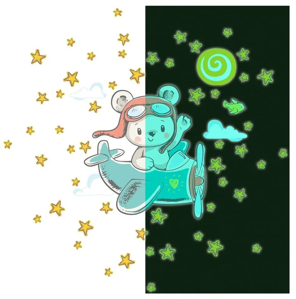 Детски стикер за стена 30x30 cm Pilot Bear - Ambiance