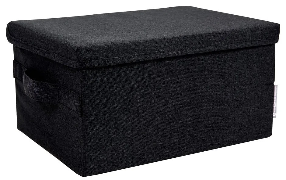 Черна текстилна кутия за съхранение с капак 45x34x25 cm Soft Storage – Bigso