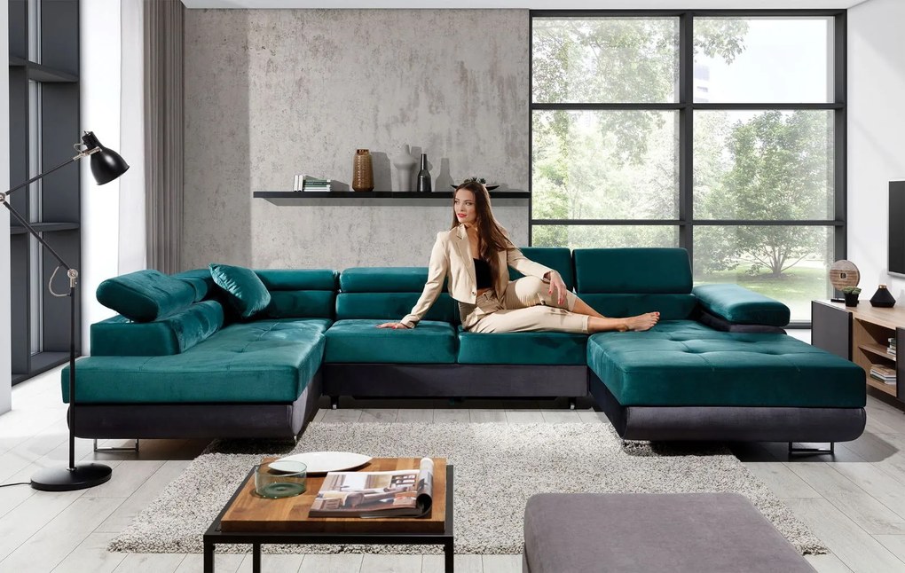 Ъглов диван Romeo-Left-Gray-Petrol