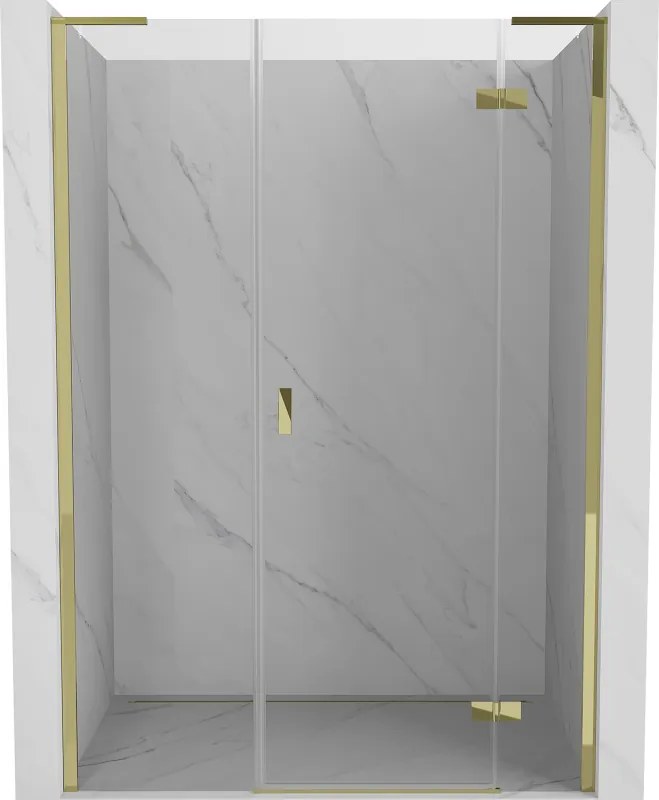 Mexen Mist-H L сгъваеми душ врати дясно 160 см, прозрачни, златни - 8A5L-160-001-50-00-P
