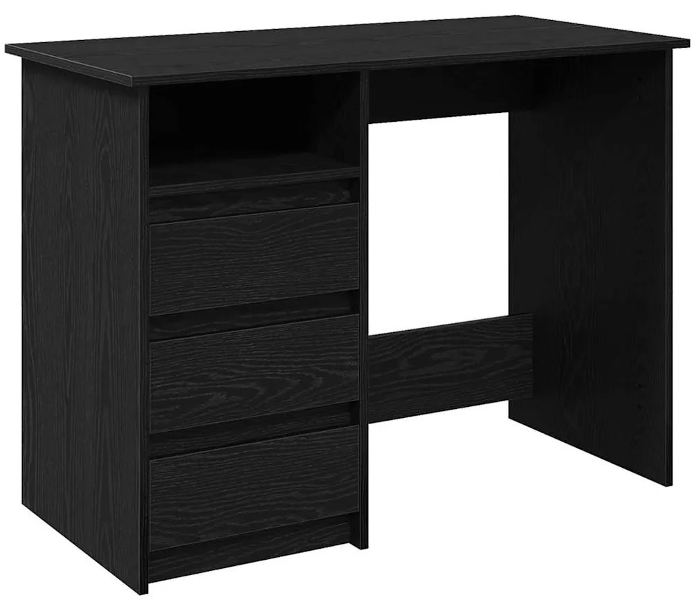 860464 vidaXL Бюро, черно, 102x50x75 см, инженерно дърво