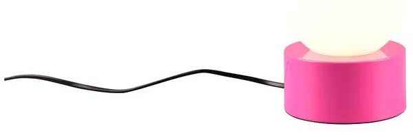 Розова настолна лампа със стъклен абажур (височина 17 cm) Countess - Reality