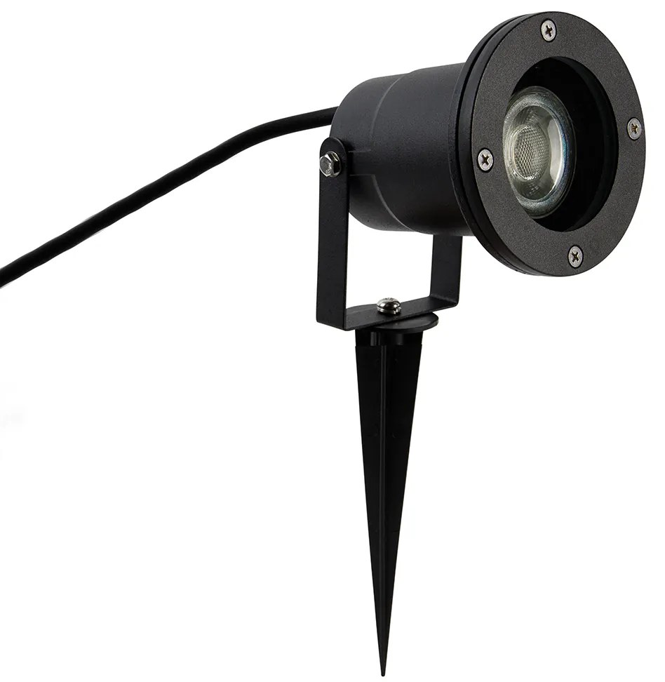 Модерен смарт прожектор черен с кабел и щепсел 200 см вкл. WiFi GU10 IP65 - Basic