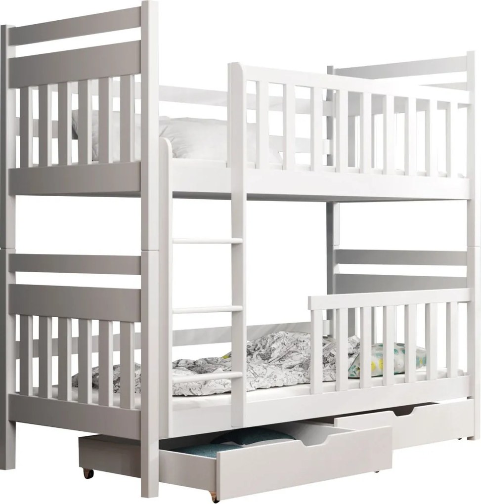 Двуетажно легло Monika-Бяло-90 x 200