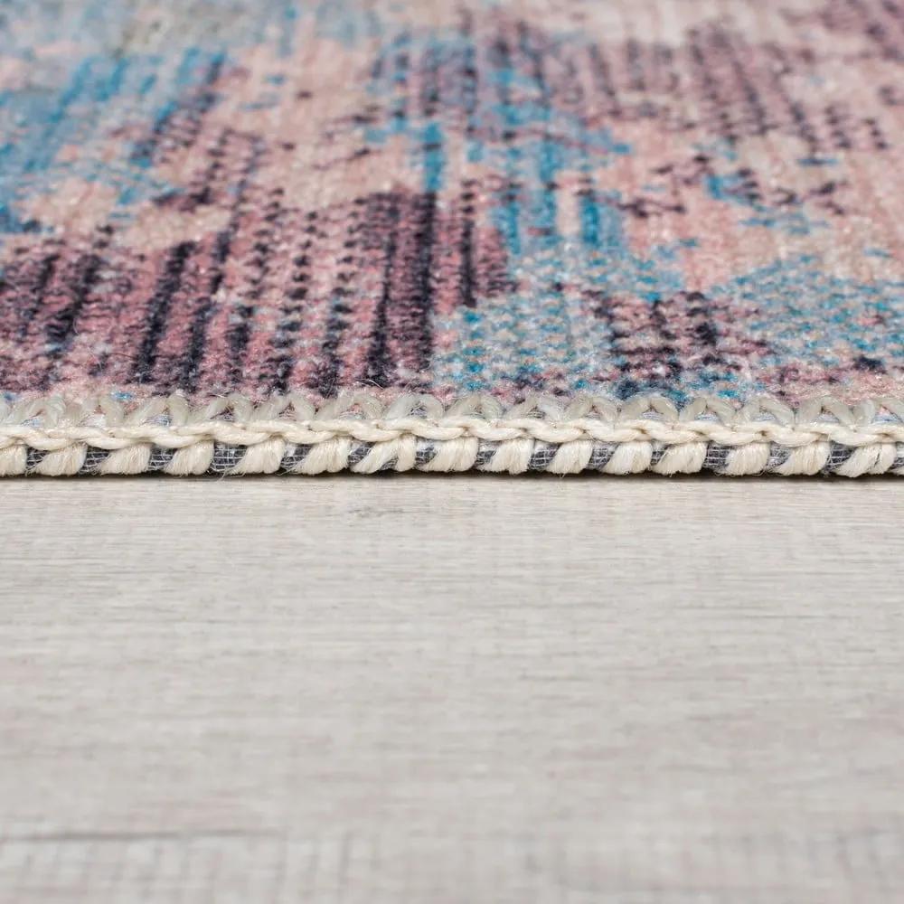 Синьо-лилав килим със смес от рециклирани влакна подходящ за пране 80x150 cm Reid – Flair Rugs