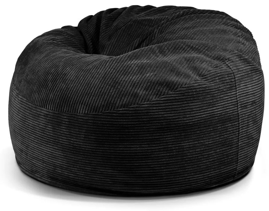 Черен пуф от рипсено кадифе Om 110 – SLOWDOWN
