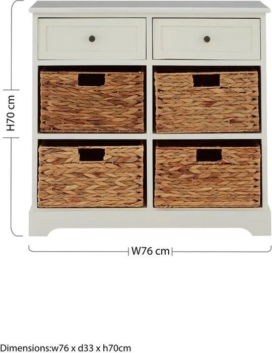 Скрин от масивна Пауловния в цвят слонова кост 76x70x33 cm Vermont – Premier Housewares