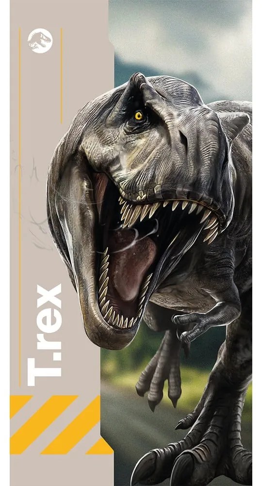 Сива памучна детска кърпа 70x140 cm Jurassic World "Rebirth" – Jerry Fabrics