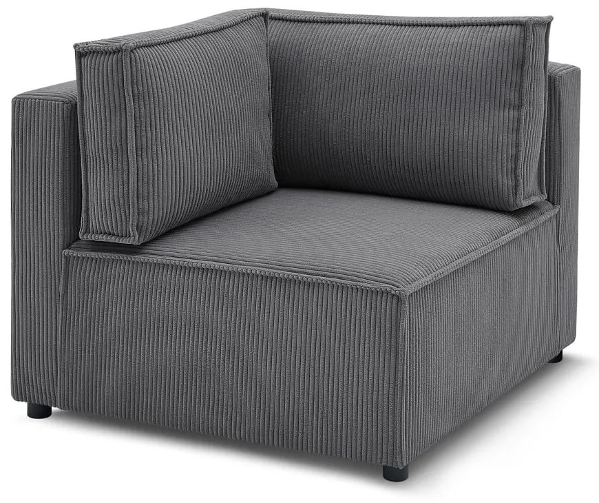 Светлосив променлив модулен диван от велур Nihad modular - Bobochic Paris